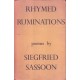 Siegfried Sassoon. Rhymed Ruminations