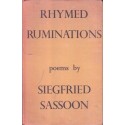 Siegfried Sassoon. Rhymed Ruminations